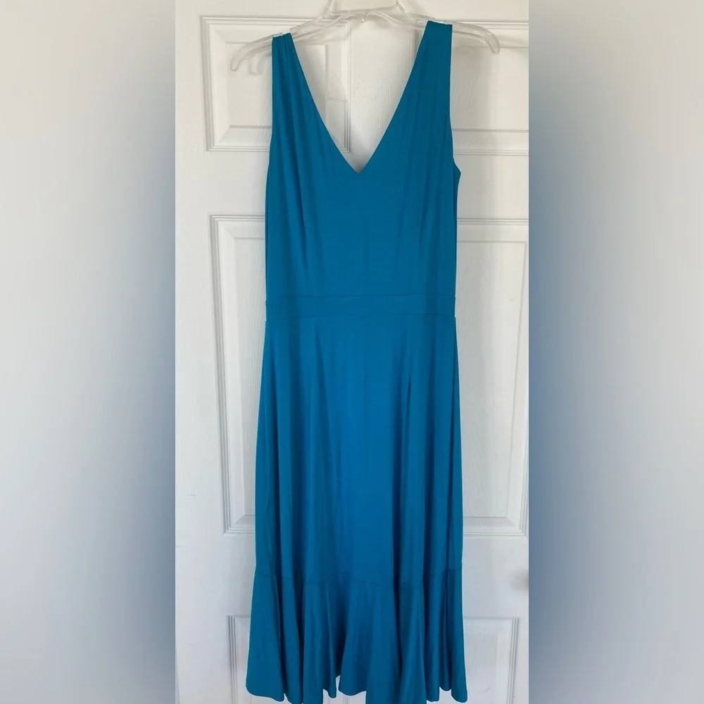 BODEN Elisa Jersey Blue Sleeveless Dress - Picture 4 of 8